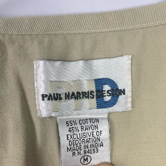 PAUL HARRIS DESIGN Basketweave Button Front Vest M - Picture 2 of 6